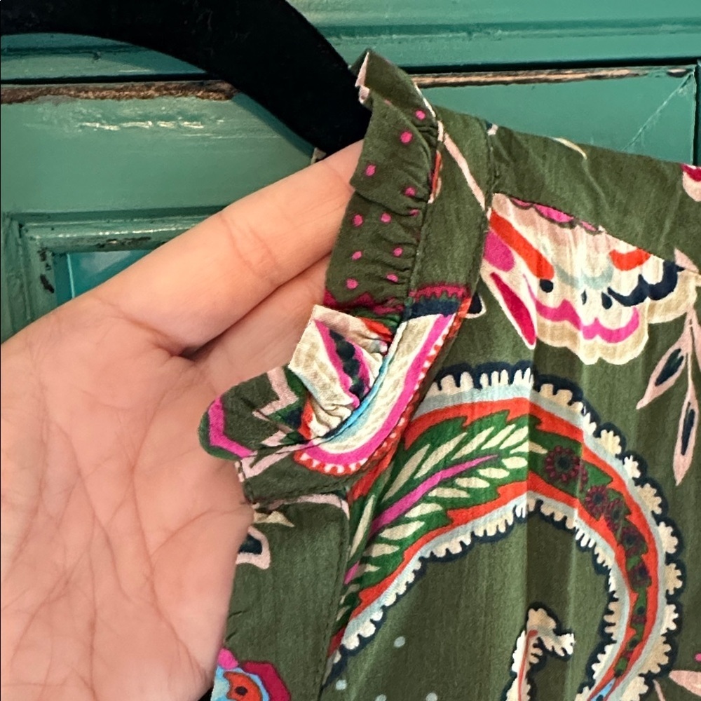 LOFT Green and Pink Floral Dress - Picture 3 of 7